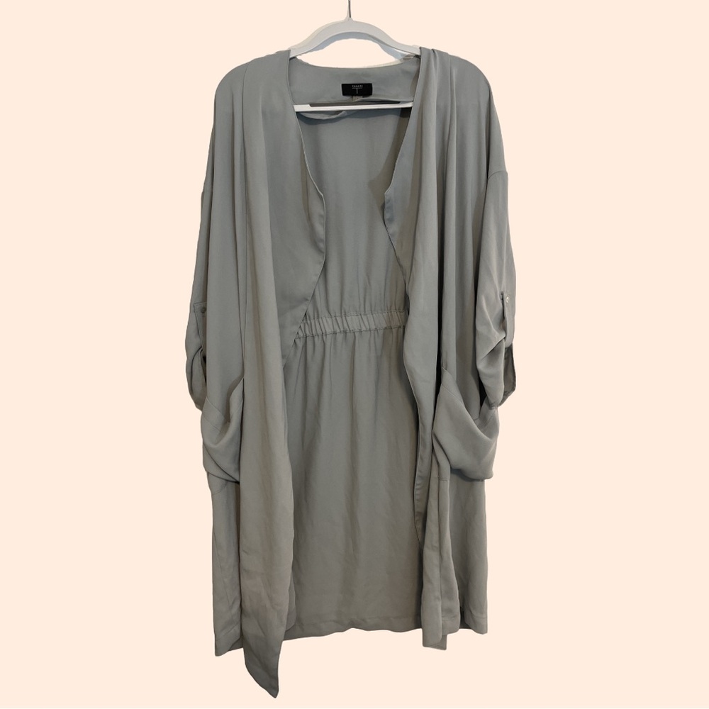 Light Blue/Grey Cinched Back Cardigan